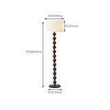 Cylinder Hugo Barbell Wooden Textured Floor Lamp Image - 11