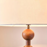 Cylinder Hugo Barbell Wooden Textured Floor Lamp Image - 8