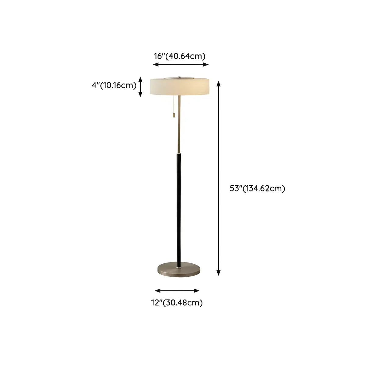 Cylinder Minimalist LED Floor Lamp with Pull Chain 