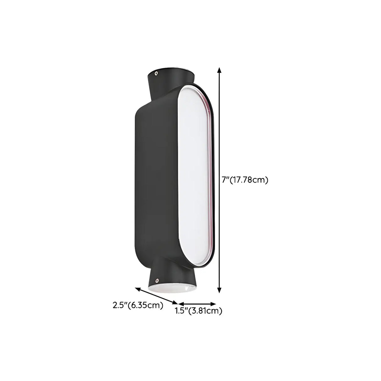 Cylinder Modern Black Metal LED Exterior Wall Light 