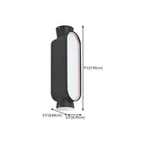 Cylinder Modern Black Metal LED Exterior Wall Light Image - 13