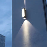 Cylinder Modern Black Metal LED Exterior Wall Light Image - 4