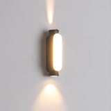 Cylinder Modern Black Metal LED Exterior Wall Light Image - 6