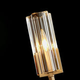 Cylinder Modern Clear Glass and Gold Vanity Light Image - 12