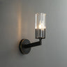 Cylinder Modern Clear Glass and Gold Vanity Light Image - 8