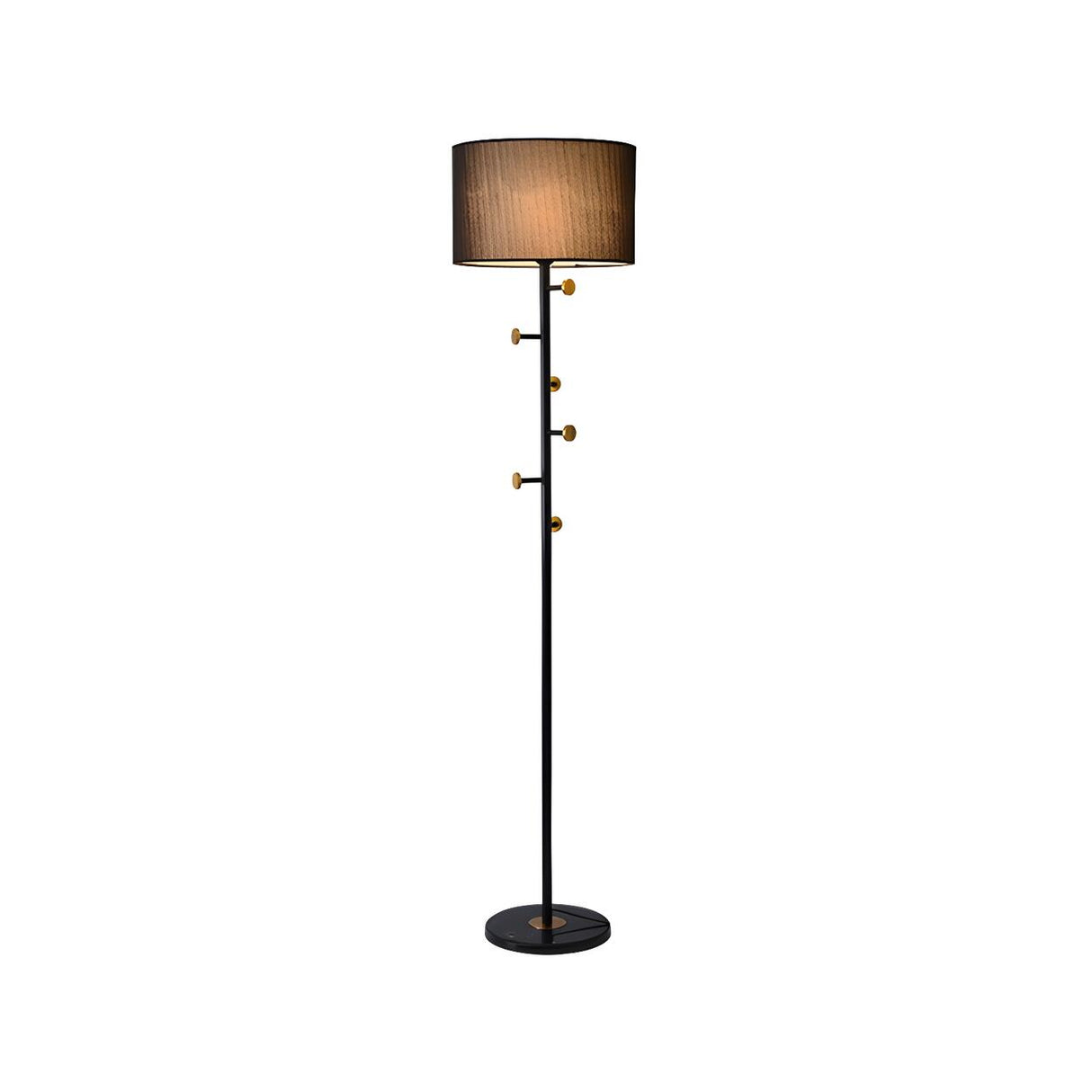 Cylinder Stylish Gold Floor Lamp with Marble Base Image - 10