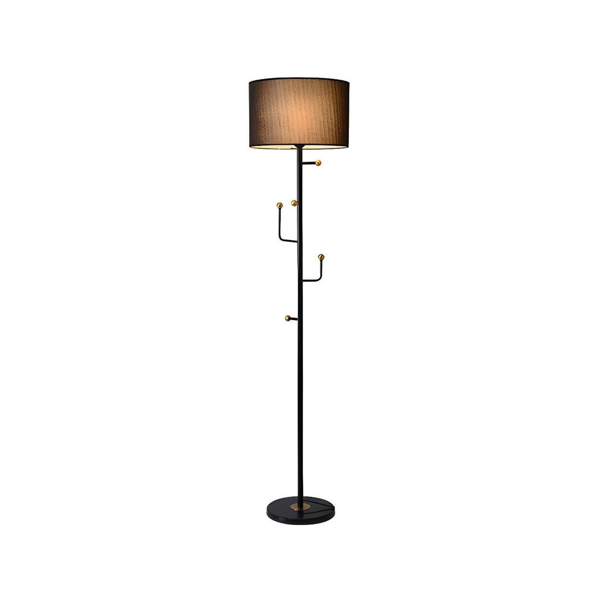 Cylinder Stylish Gold Floor Lamp with Marble Base Image - 14