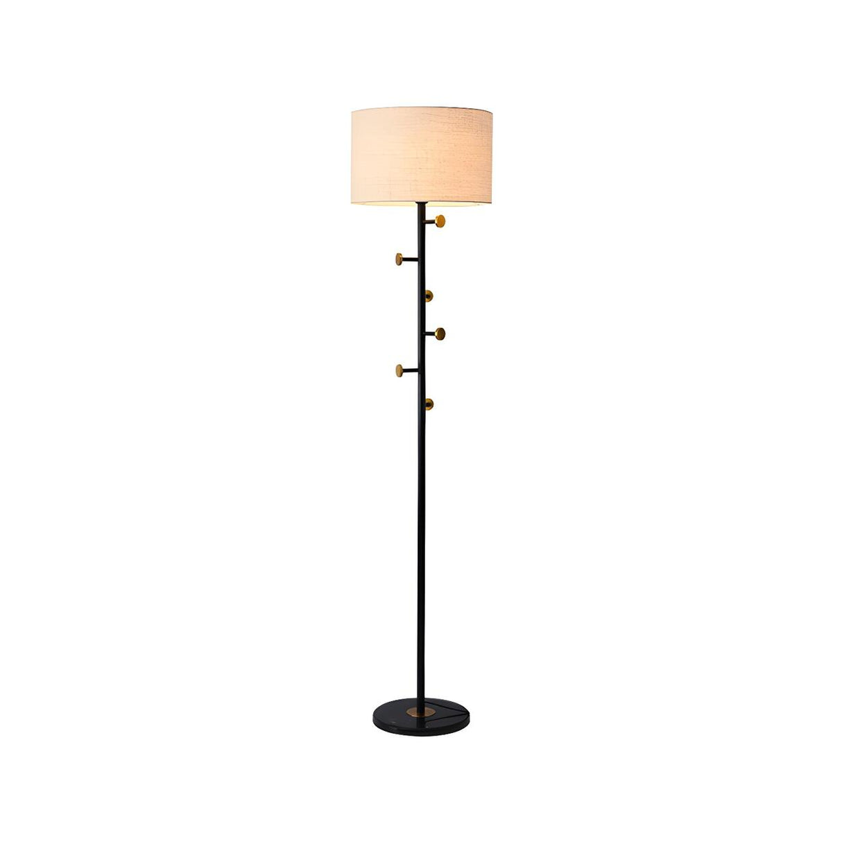 Cylinder Stylish Gold Floor Lamp with Marble Base Image - 16