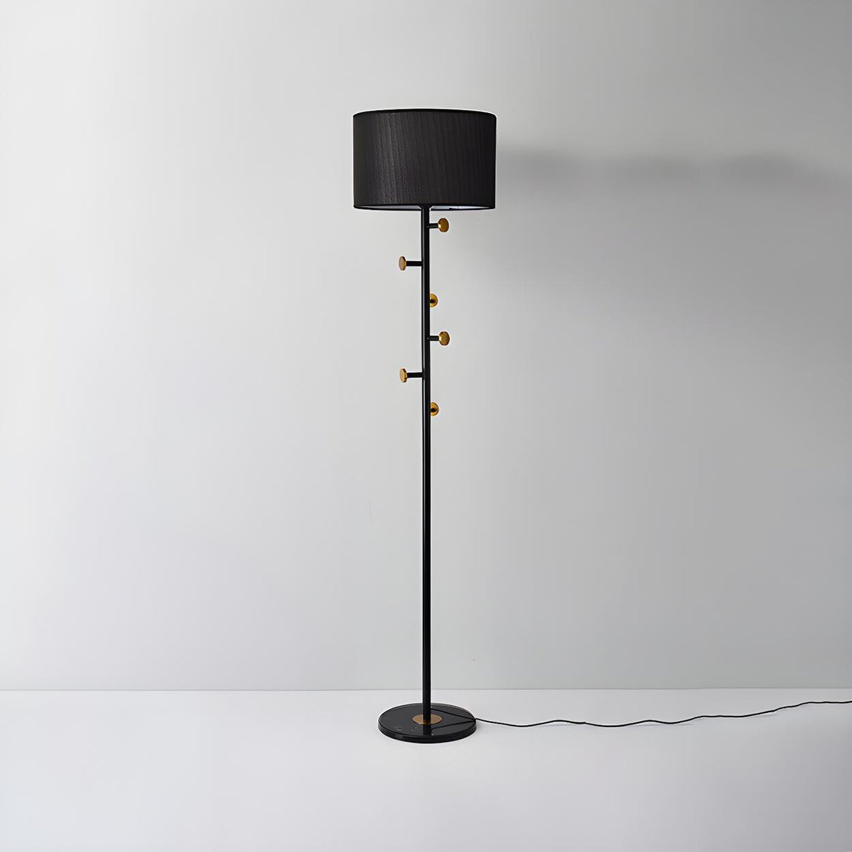 Cylinder Stylish Gold Floor Lamp with Marble Base Image - 17