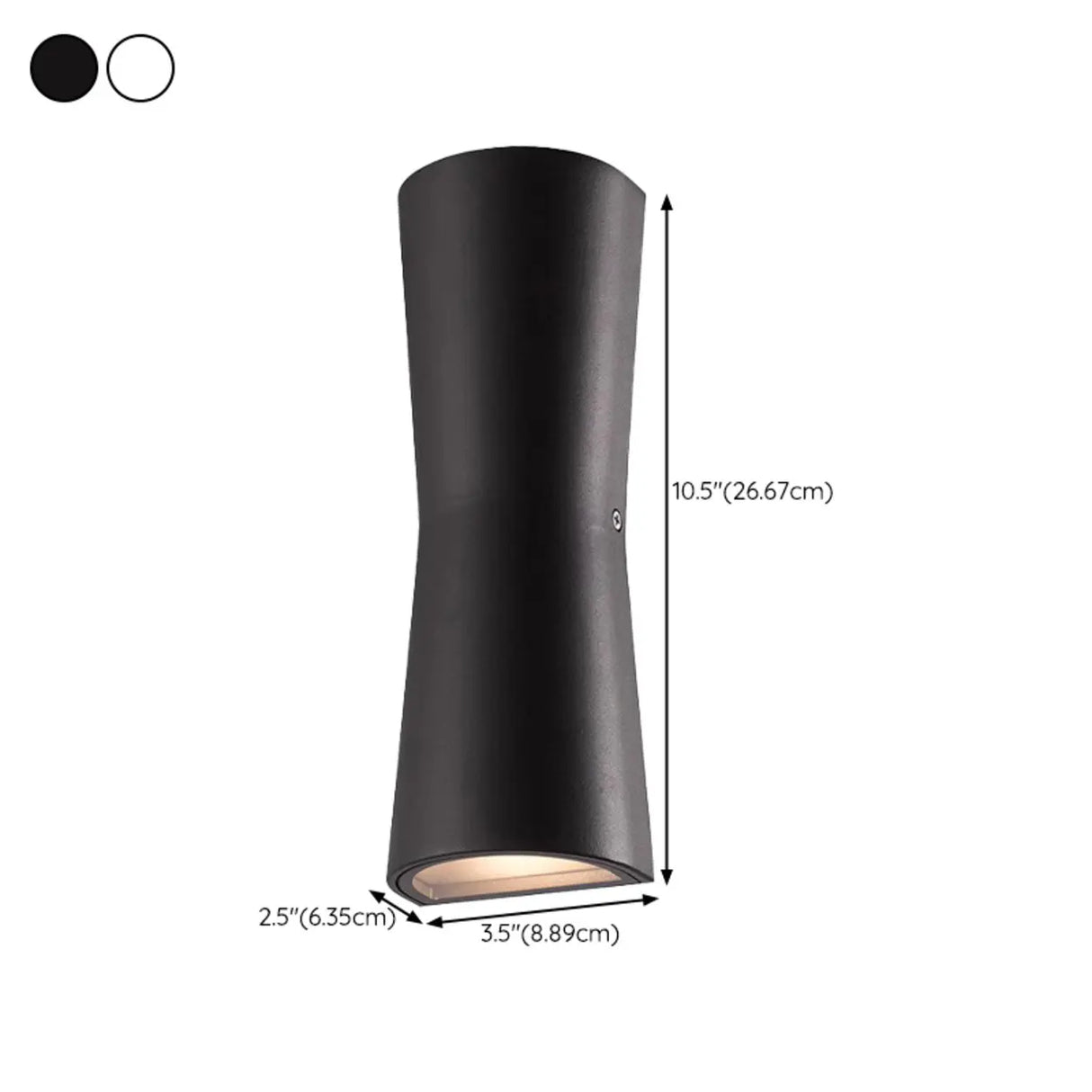 Cylinder White Metal LED Exterior Up Down Wall Sconce 