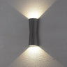 Cylinder White Metal LED Exterior Up Down Wall Sconce Image - 6