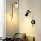 Cylindrical Iron Hardwired Reading Wall Sconce Light Image - 1