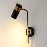 Cylindrical Iron Hardwired Reading Wall Sconce Light Image - 9