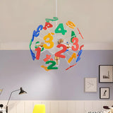 Dandelion Alphabet Kids Room Multicolor Small Chandelier Image - 5