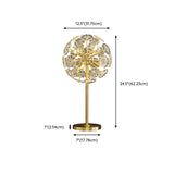 Dandelion Clear Crystal Table Lamp with 6 Bi-pin Lights #size