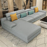 Dark Blue L-Shape Sofa Chaise with Concealed Support Image - 12