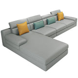 Dark Blue L-Shape Sofa Chaise with Concealed Support Image - 5