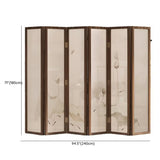 Dark Brown Lotus Leaf Wood Folding Translucent Room Divider Image - 20