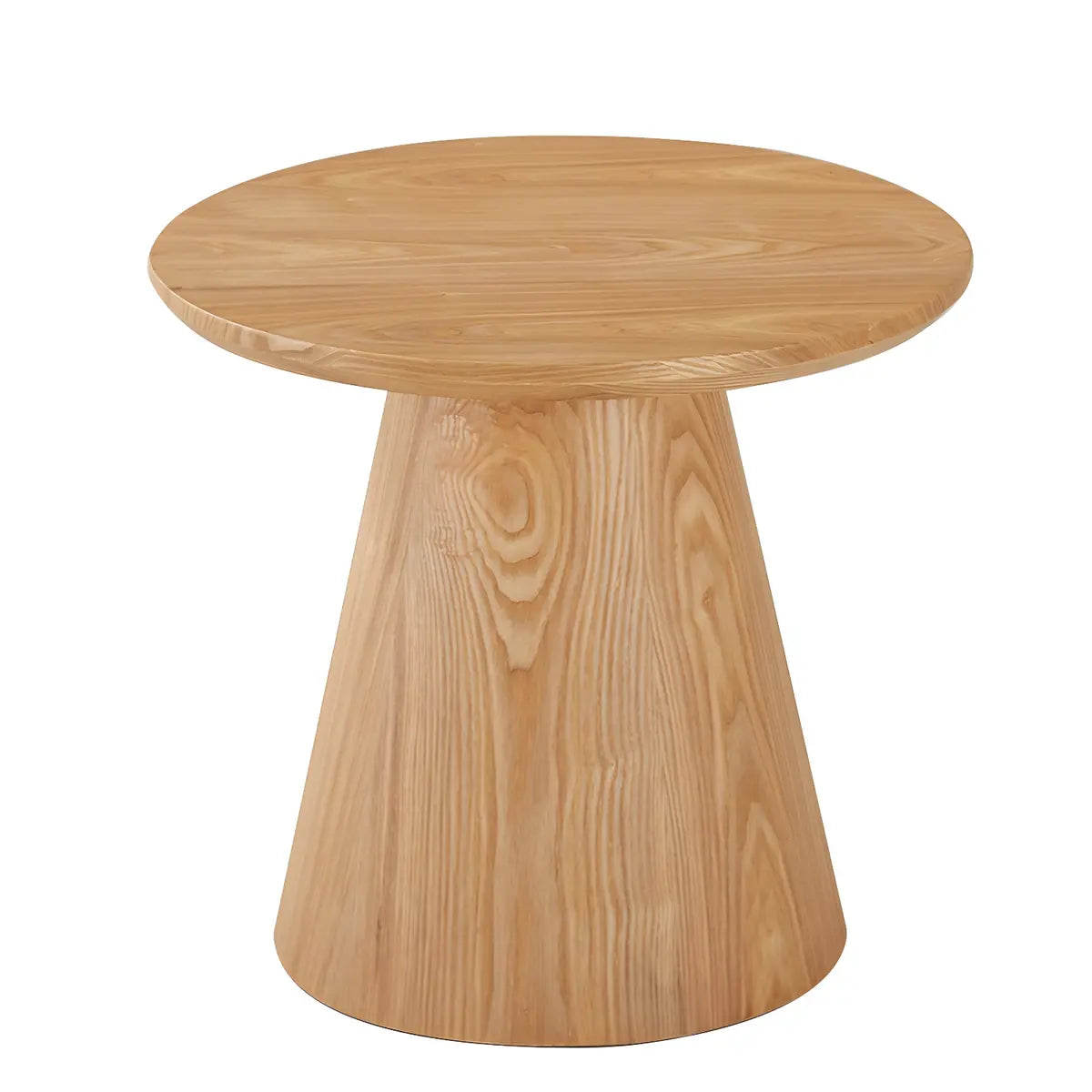 Dark Coffee Pine Wood Pedestal Base Round Coffee Table Image - 5