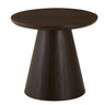 Dark Coffee Pine Wood Pedestal Base Round Coffee Table Image - 7