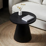 Dark Coffee Pine Wood Pedestal Base Round Coffee Table Image - 8