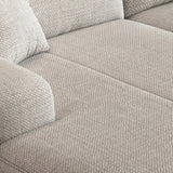 Dark Gray Cotton Linen Square Arm Large Sofa Chaise Image - 10