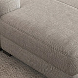 Dark Gray Cotton Linen Square Arm Large Sofa Chaise Image - 8