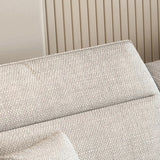 Dark Gray Cotton Linen Square Arm Large Sofa Chaise Image - 9