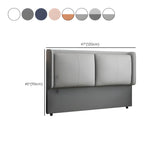 Dark Gray Leather Upholstered Wingback Headboard #size