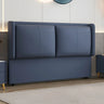 Dark Gray Leather Upholstered Wingback Headboard Image - 4