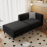 Dark Gray Medium Modern Fabric Reclining Lounge Sofa Image - 15