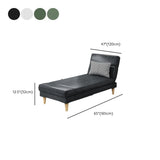 Dark Gray Reclining Rectangular Fabric Armless Chaise Image - 38