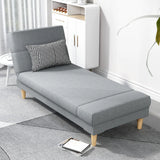 Dark Gray Reclining Rectangular Fabric Armless Chaise Image - 2