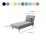 Dark Gray Reclining Rectangular Fabric Armless Chaise Image - 30