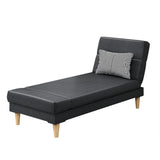 Dark Gray Reclining Rectangular Fabric Armless Chaise Image - 7