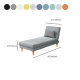 Dark Gray Reclining Rectangular Fabric Armless Chaise Image - 36