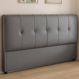 Dark Gray Rectangular Upholstered Headboard with Legs Image - 5