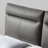 Dark Gray Rectangular Upholstered Panel Headboard Image - 12