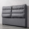 Dark Gray Rectangular Upholstered Wingback Headboard Image - 10