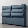 Dark Gray Rectangular Upholstered Wingback Headboard Image - 3