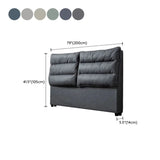 Dark Gray Rectangular Upholstered Wingback Headboard Image - 17