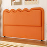 Dark Gray Wave-Shaped Upholstered Headboard with Legs Image - 13