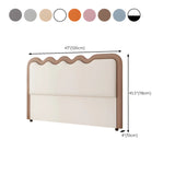 Dark Gray Wave-Shaped Upholstered Headboard with Legs #size