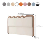 Dark Gray Wave-Shaped Upholstered Headboard with Legs Image - 18