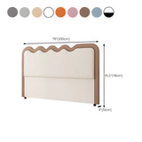 Dark Gray Wave-Shaped Upholstered Headboard with Legs Image - 20