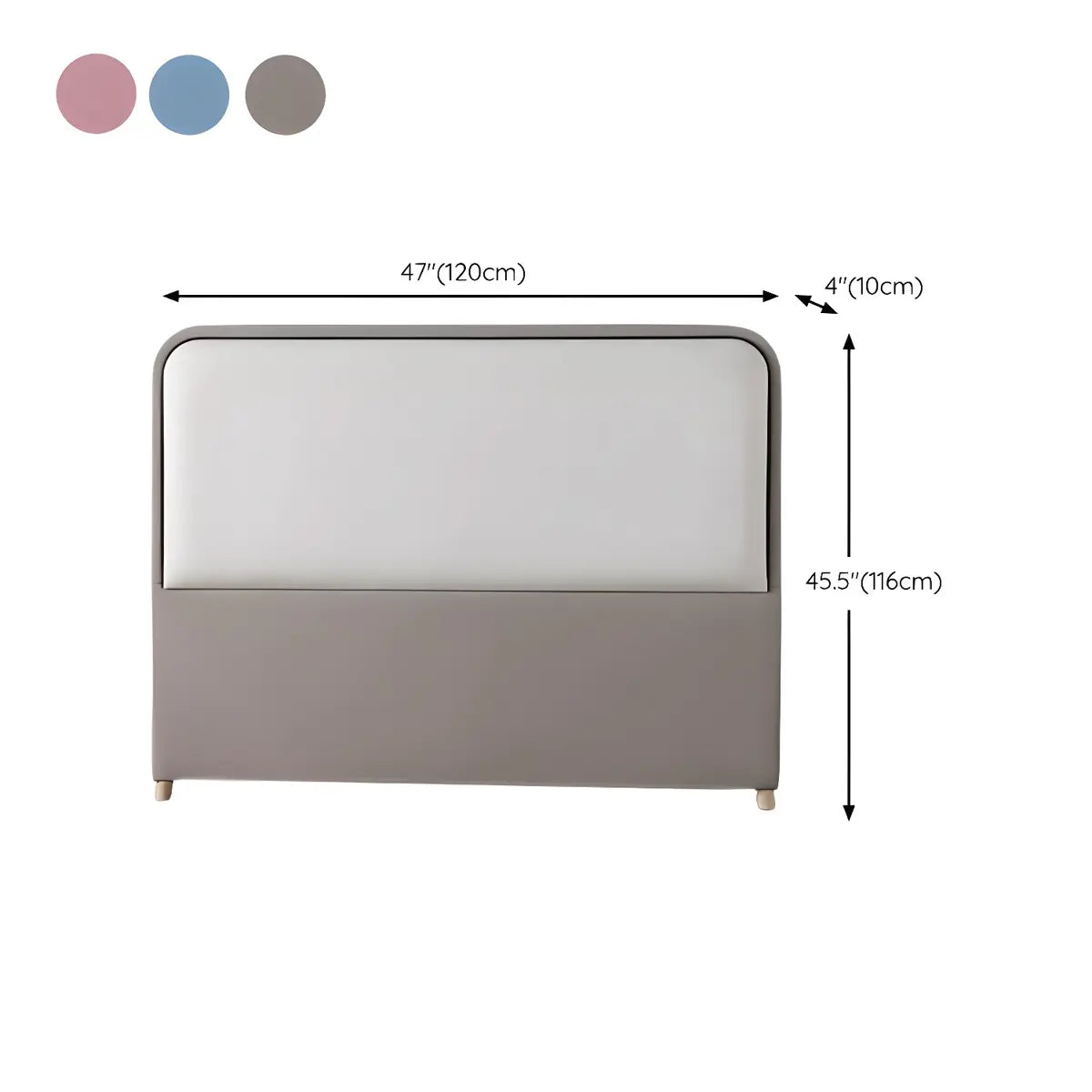 Dark Gray Wave-Shaped Upholstered Headboard with Legs Image - 21