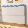 Dark Gray Wave-Shaped Upholstered Headboard with Legs Image - 8