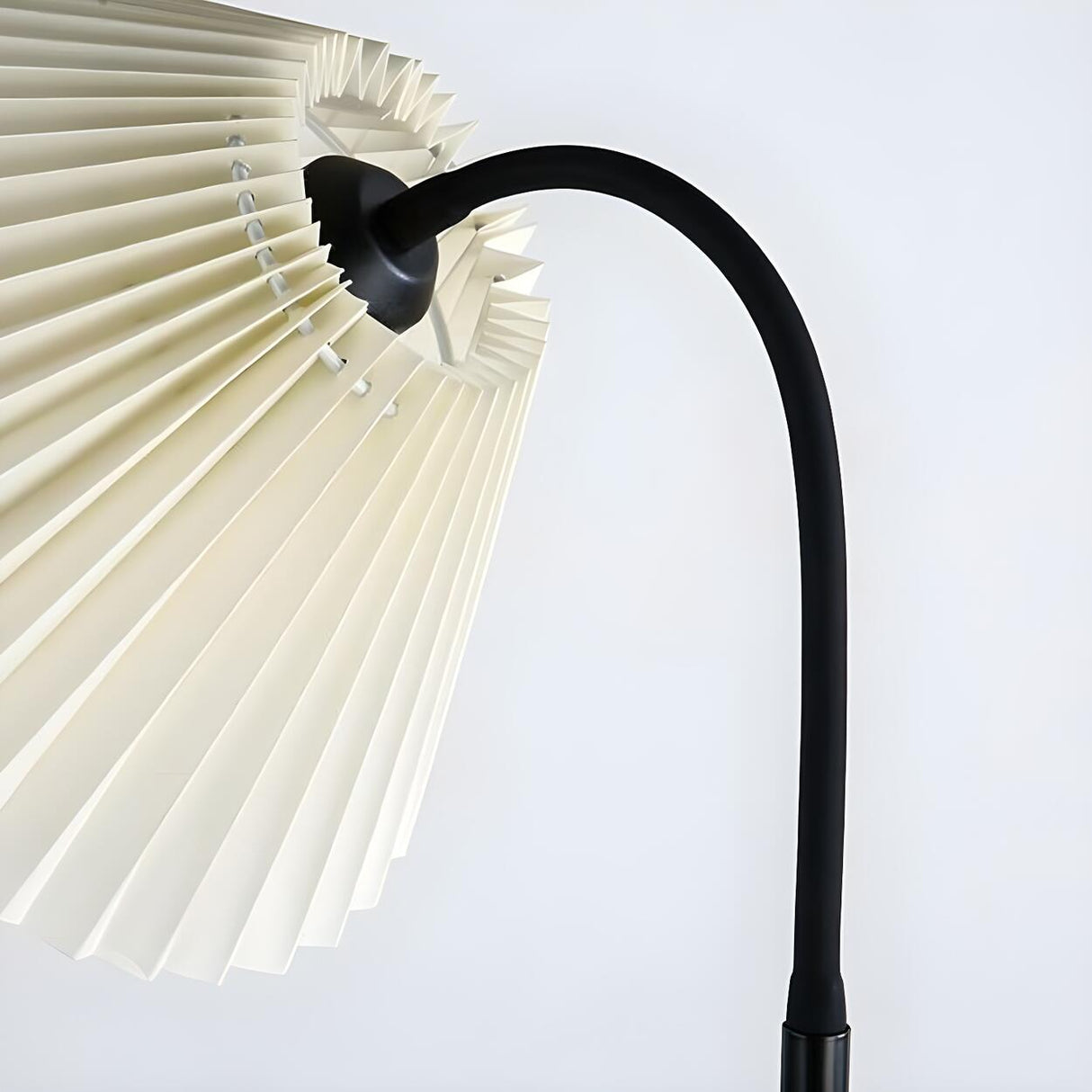 Dark Pleated Shade Metal Modern LED Floor Lamp Image - 11