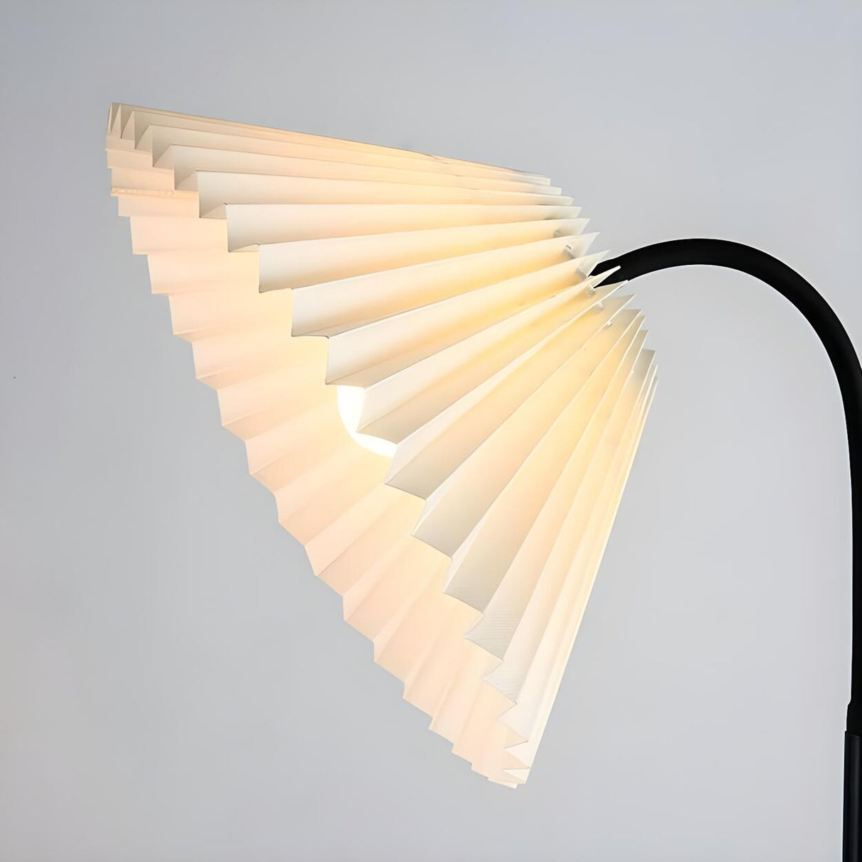 Dark Pleated Shade Metal Modern LED Floor Lamp Image - 9