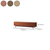 Dark Walnut Wood Cabinet Door Long Rectangle TV Stand Image - 27